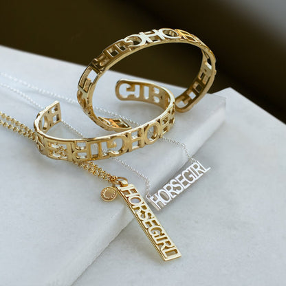 Horse Girl - Equestrian Letter Pendant in Silver Urban-Equestrian