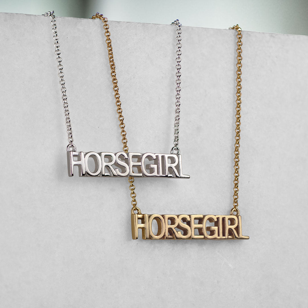 Horse Girl - Equestrian Letter Pendant in Silver Urban-Equestrian