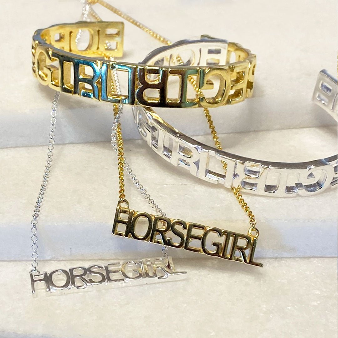 Horse Girl - Equestrian Letter Pendant in Silver Urban-Equestrian
