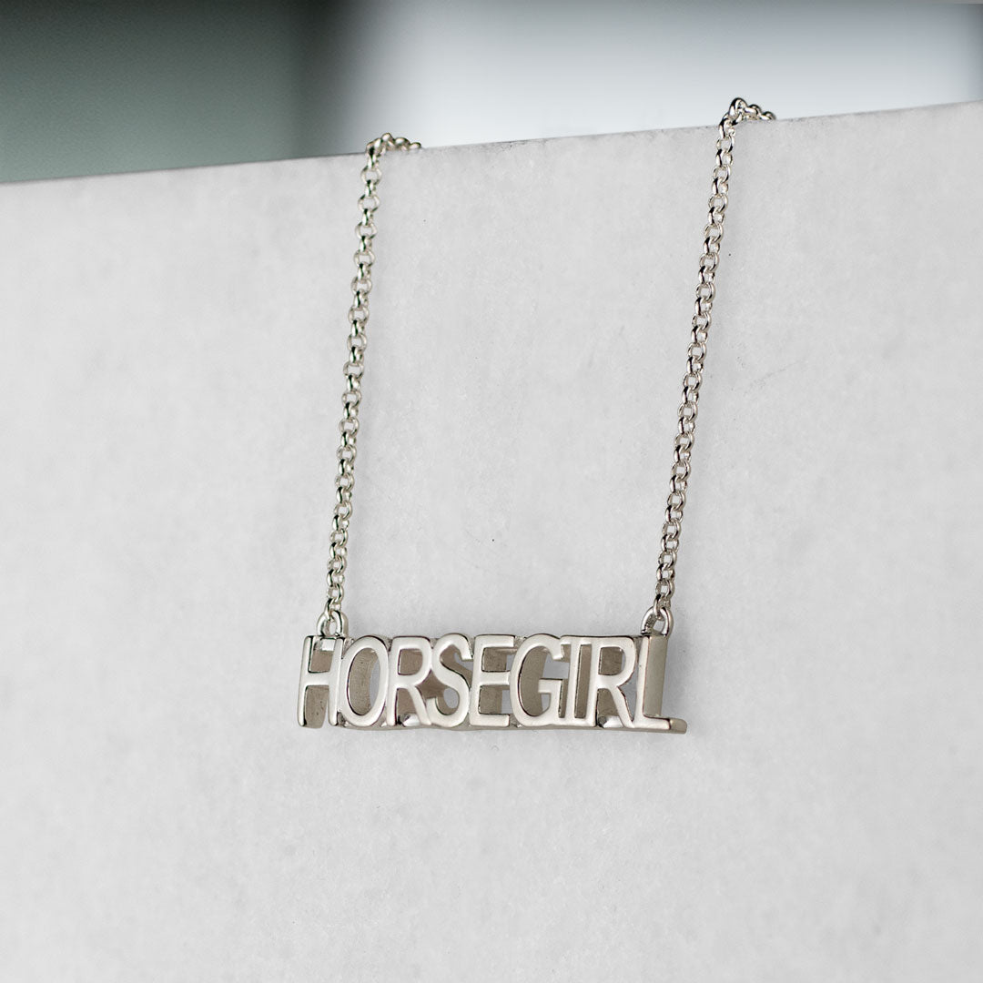 Horse Girl - Equestrian Letter Pendant in Silver Urban-Equestrian