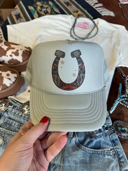 Horse Shoe Trucker Hat Wild Junkie