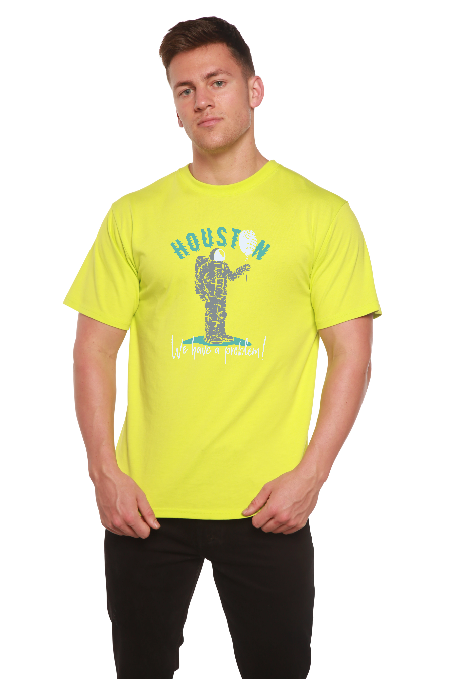 HOUSTON Men's Bamboo Viscose/Organic Cotton Short Sleeve Graphic T-Shirt