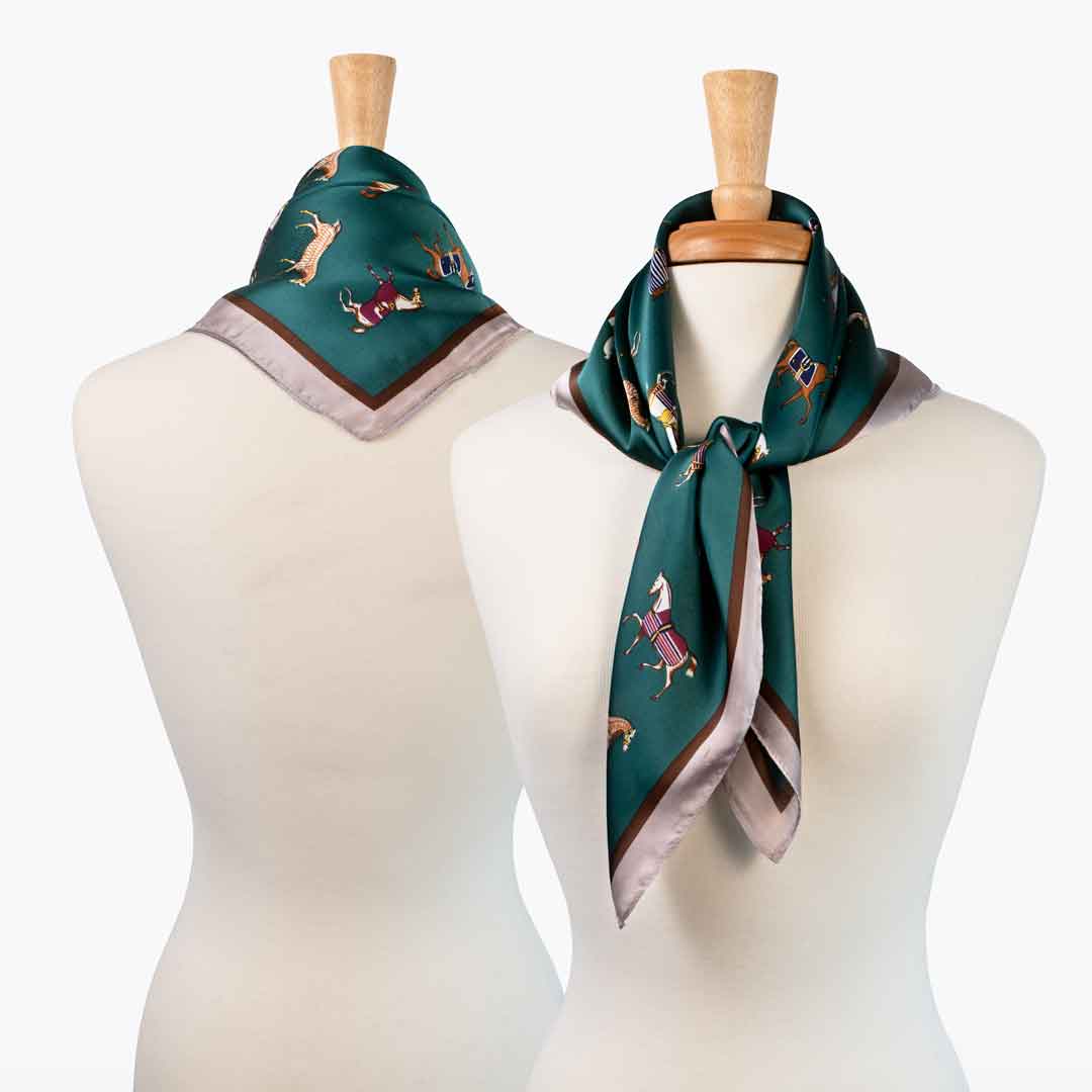 Hunt Club - Stylized Equestrian Scarf in Deep Teal Urban-Equestrian