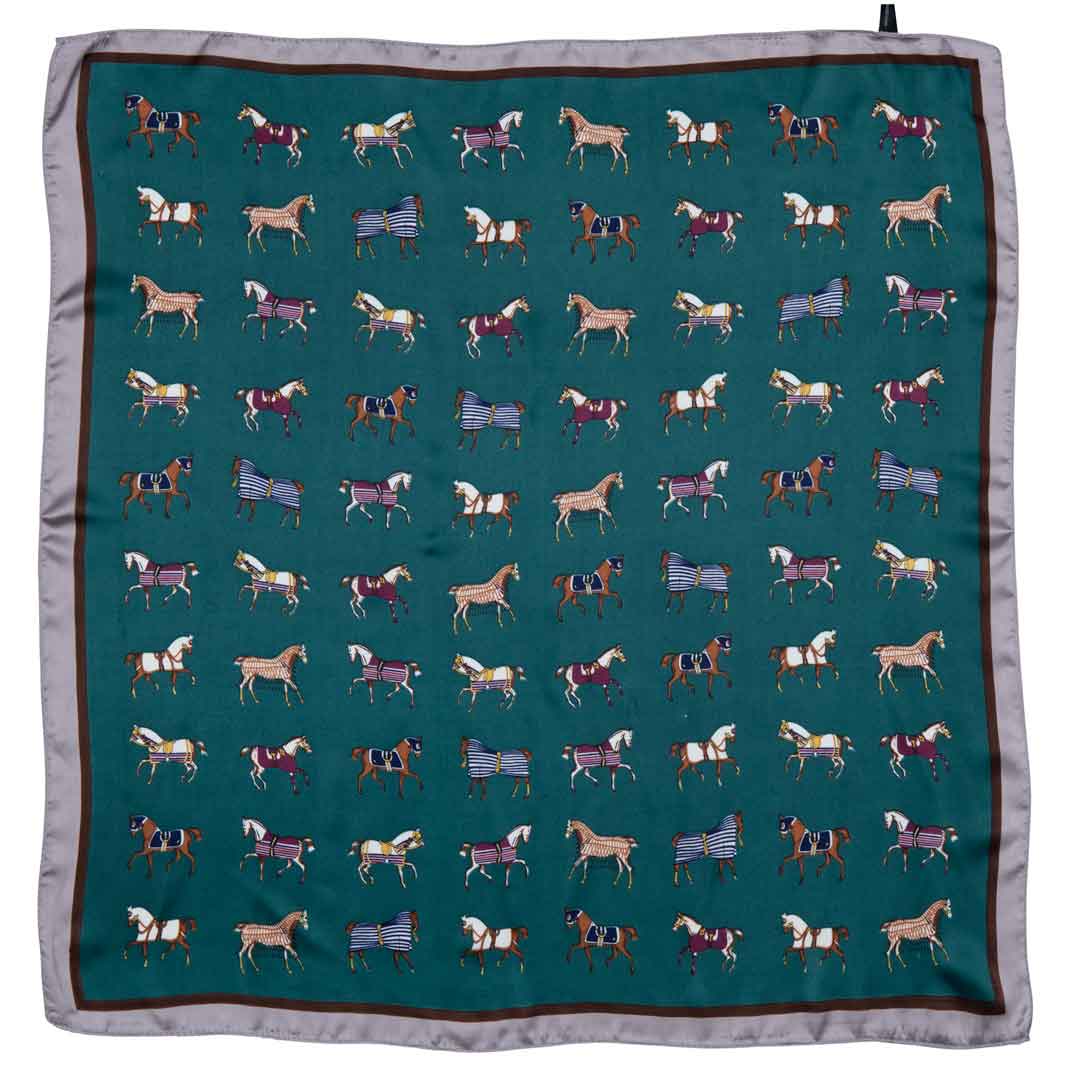 Hunt Club - Stylized Equestrian Scarf in Deep Teal Urban-Equestrian