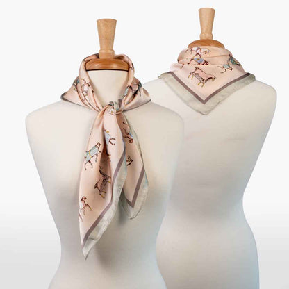 Hunt Club - Stylized Equestrian Scarf in Ivory and Dusty Pink Urban-Equestrian