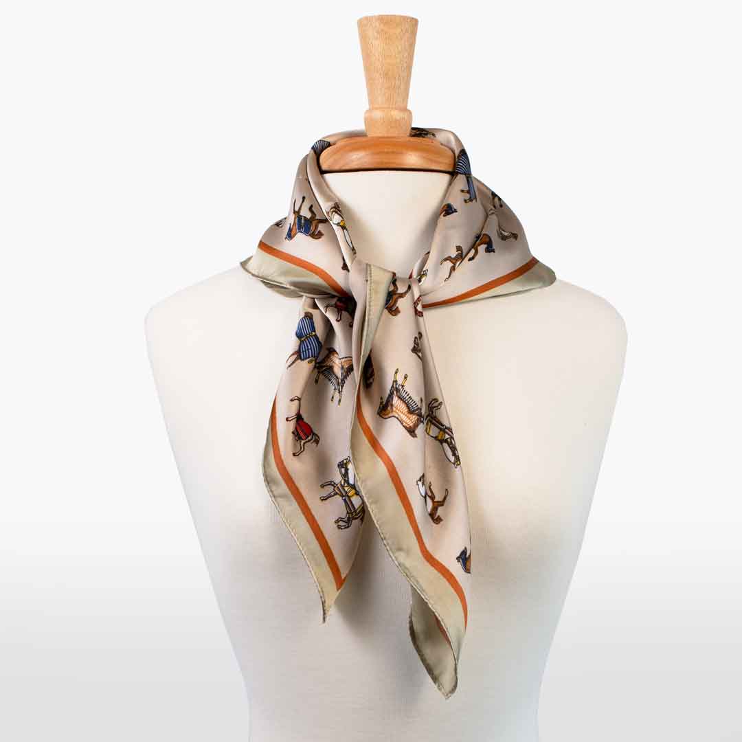 Hunt Club - Stylized Equestrian Scarf in Taupe Urban-Equestrian