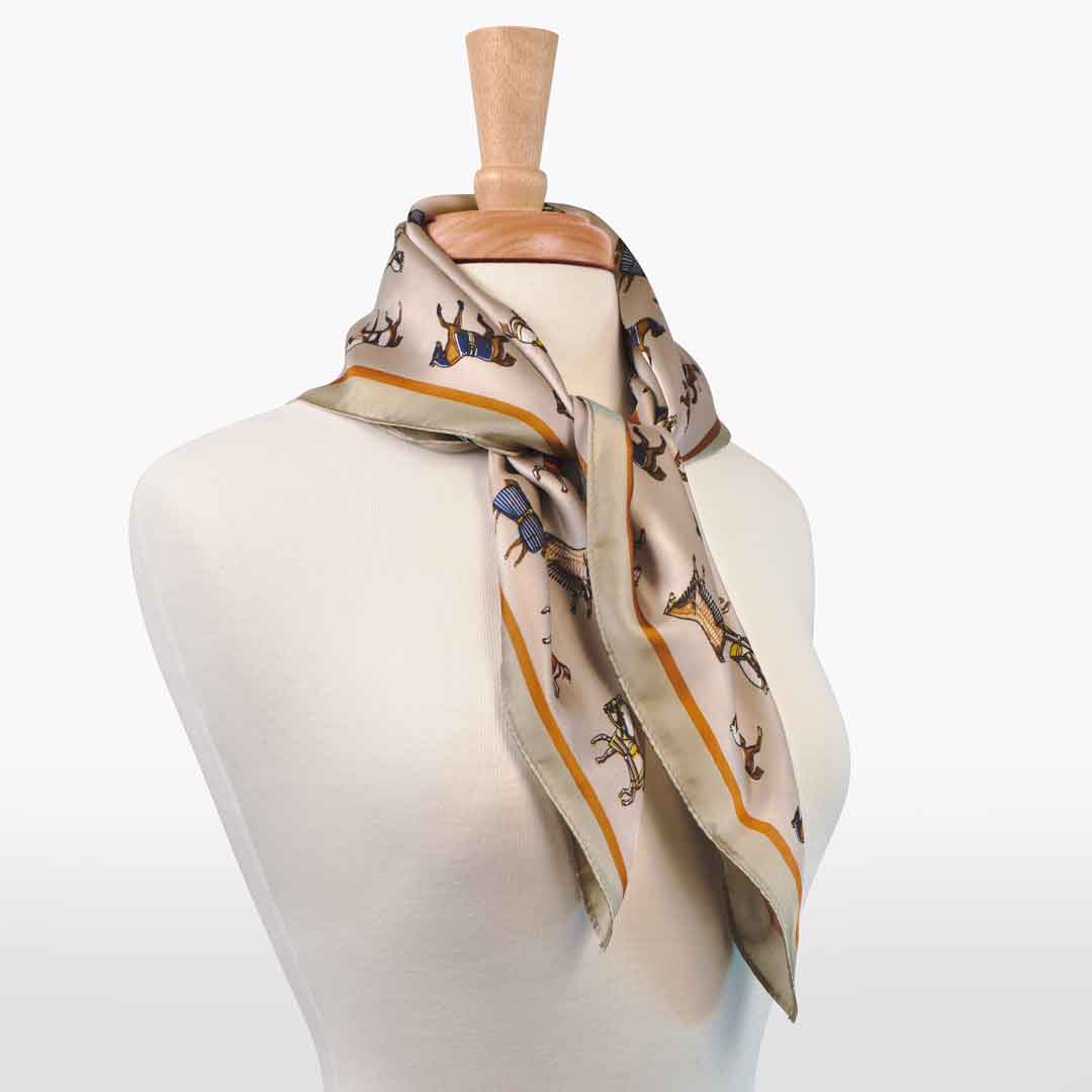 Hunt Club - Stylized Equestrian Scarf in Taupe Urban-Equestrian