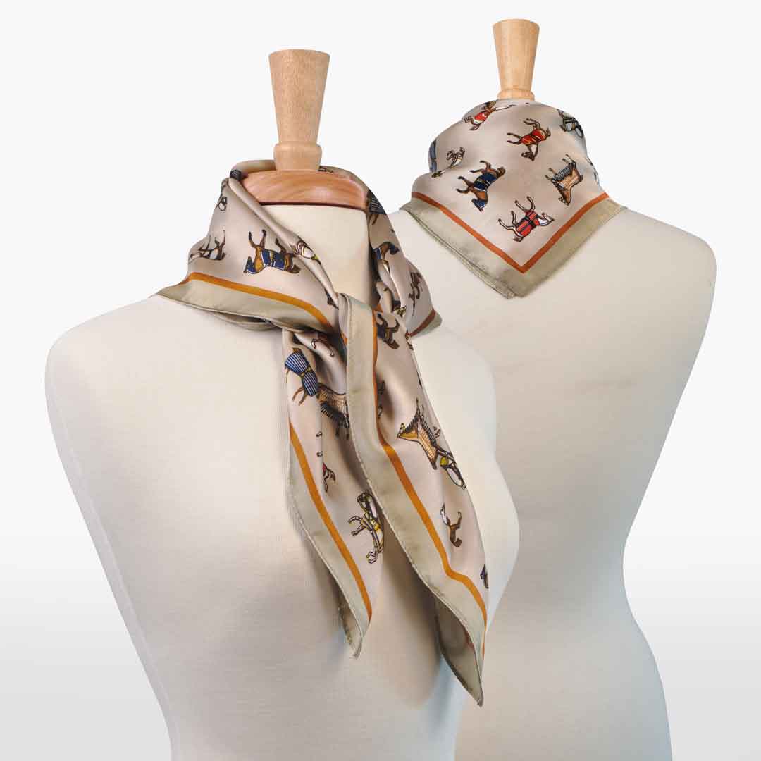 Hunt Club - Stylized Equestrian Scarf in Taupe Urban-Equestrian
