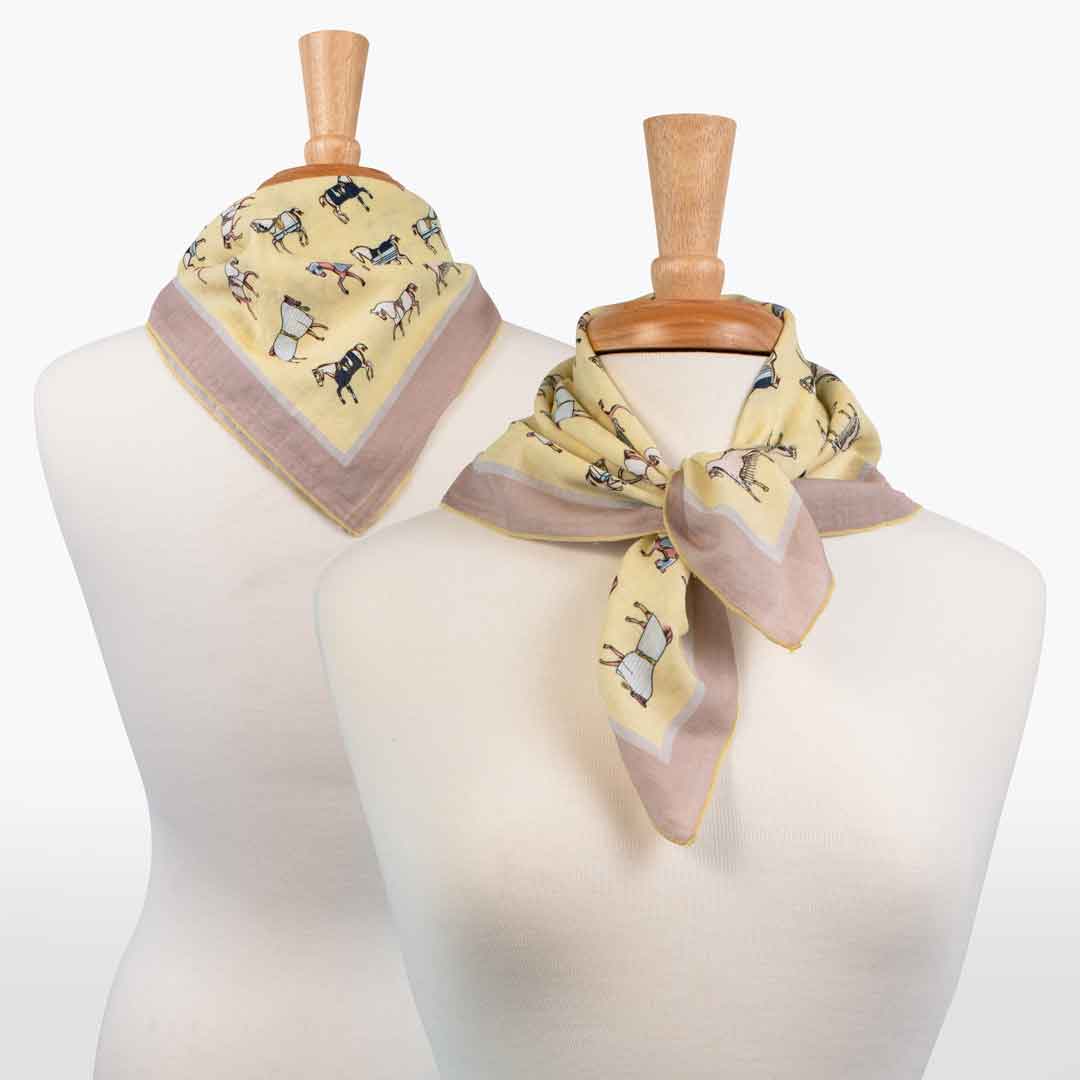 Hunt Club - Stylized Equestrian Scarf in Yellow and Sand Urban-Equestrian