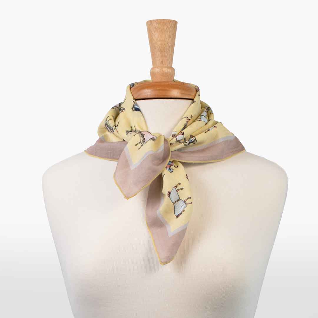 Hunt Club - Stylized Equestrian Scarf in Yellow and Sand Urban-Equestrian