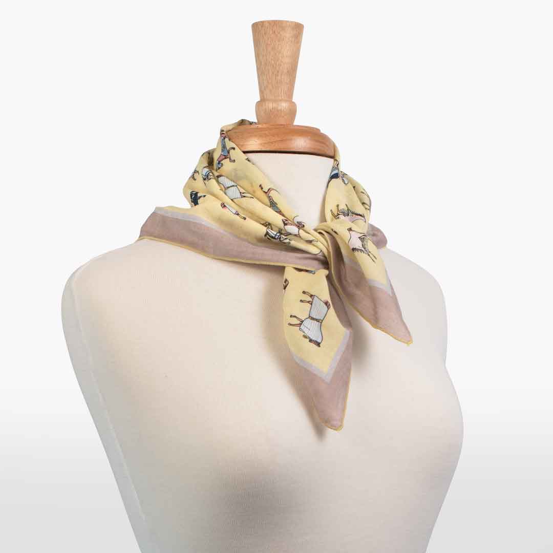 Hunt Club - Stylized Equestrian Scarf in Yellow and Sand Urban-Equestrian