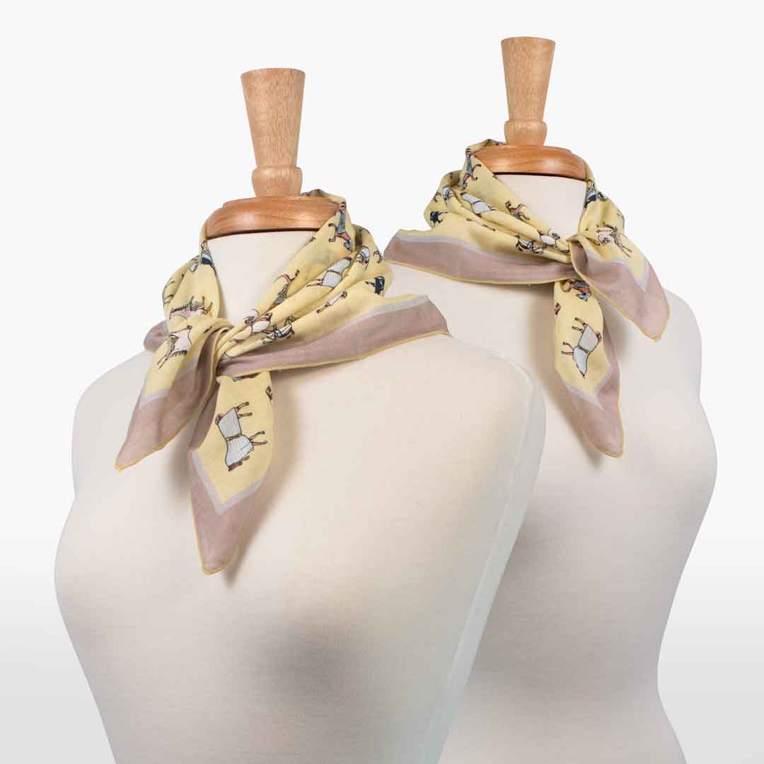 Hunt Club - Stylized Equestrian Scarf in Yellow and Sand Urban-Equestrian