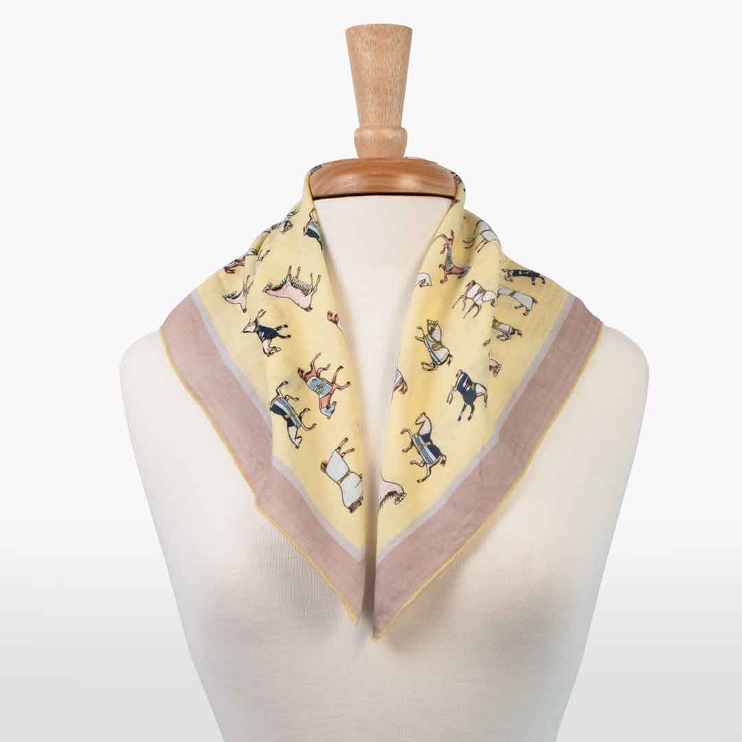 Hunt Club - Stylized Equestrian Scarf in Yellow and Sand Urban-Equestrian