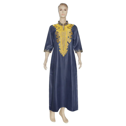 Plus Size Stand Collar Pocket Dress