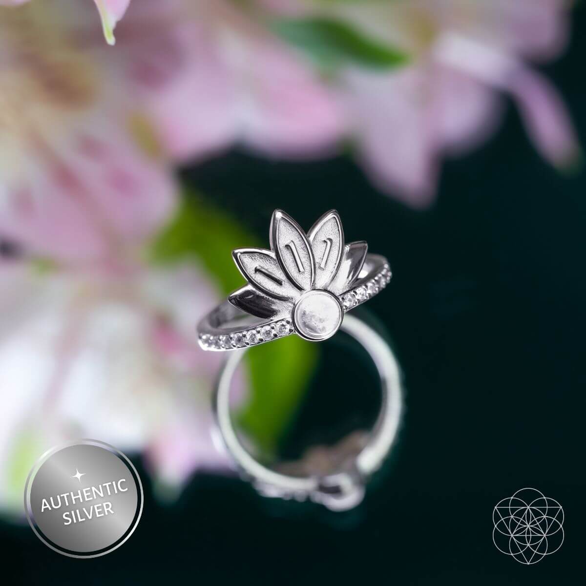 I Am Divinely Guided: 111 Angel Number Silver Lotus Ring Conscious Items