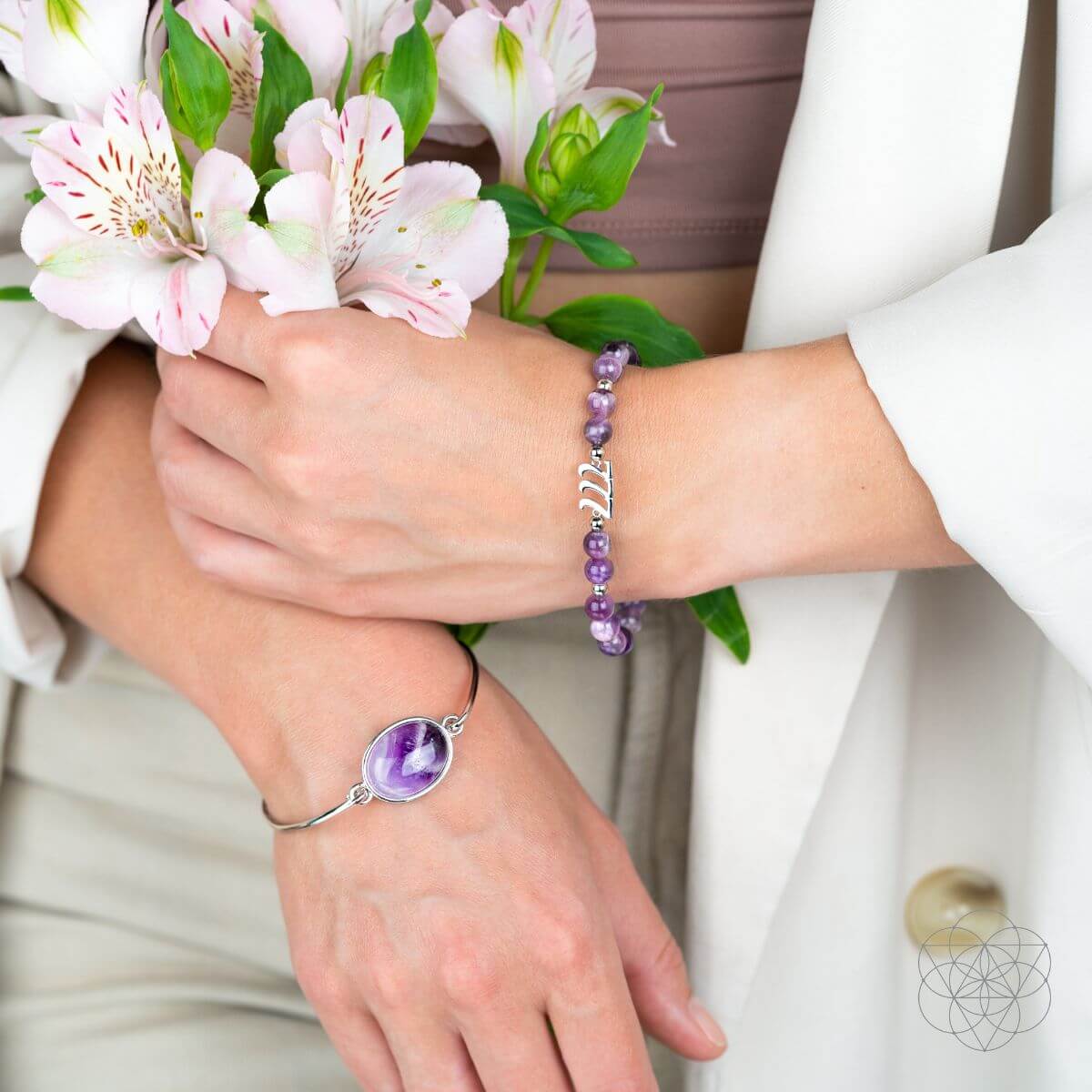 I Am Fortunate - 777 Lucky Amethyst Bracelet Set Conscious Items