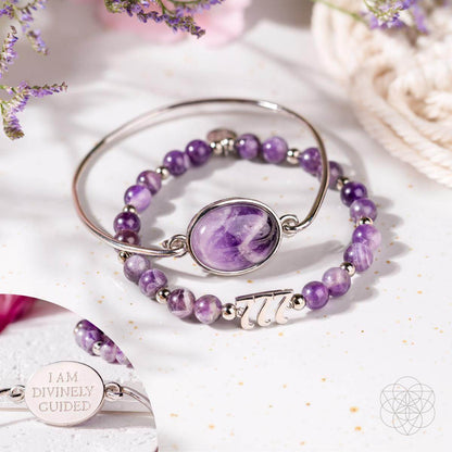 I Am Fortunate - 777 Lucky Amethyst Bracelet Set Conscious Items