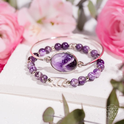 I Am Fortunate - 777 Lucky Amethyst Bracelet Set Conscious Items