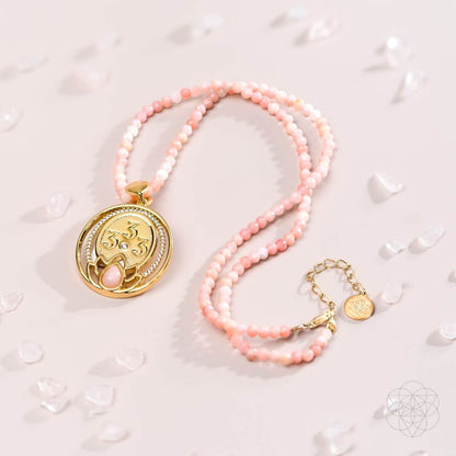 I Am Love - 333 Pink Opal Silver Necklace of True Love Conscious Items