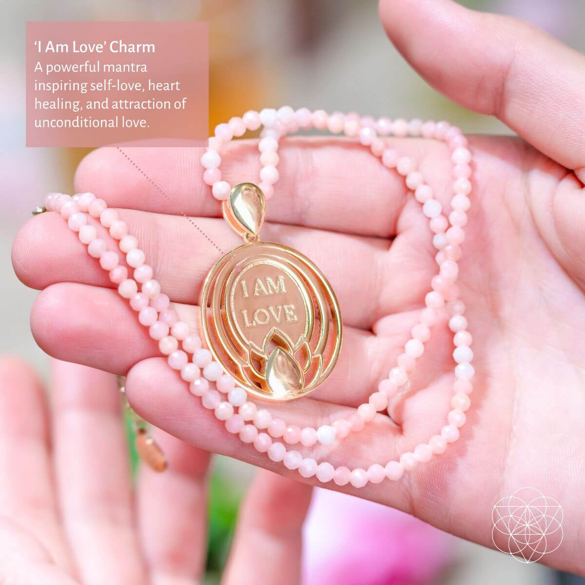 I Am Love - 333 Pink Opal Silver Necklace of True Love Conscious Items