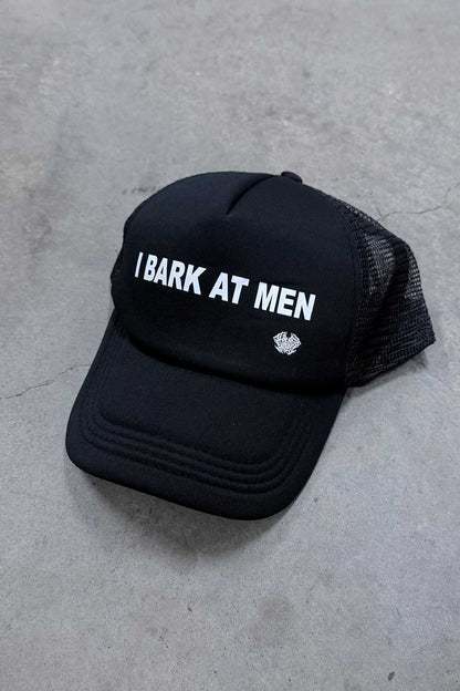 I Bark At Men Trucker Hat Thrash Happy