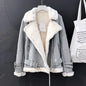 Lamb Wool Jacket, Thick Suede Leather Motorcycle Coat