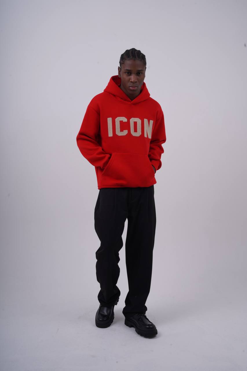 Unisex "ICON" Oversize Hoodie - Heavyweight Printed Sweatshirt Withinblack