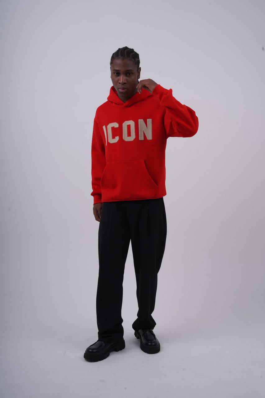 Unisex "ICON" Oversize Hoodie - Heavyweight Printed Sweatshirt Withinblack
