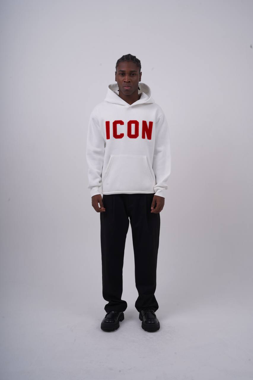 Unisex "ICON" Oversize Hoodie - Heavyweight Printed Sweatshirt Withinblack