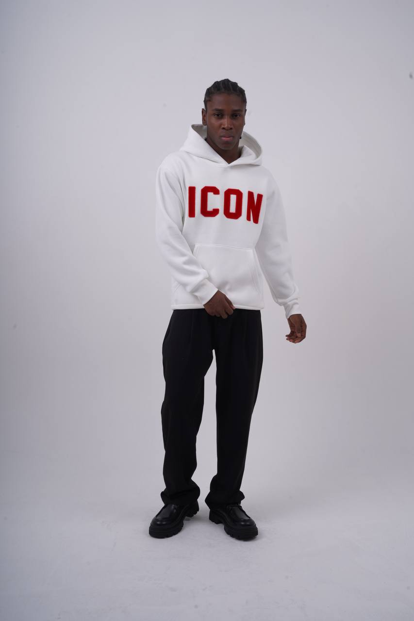 Unisex "ICON" Oversize Hoodie - Heavyweight Printed Sweatshirt Withinblack