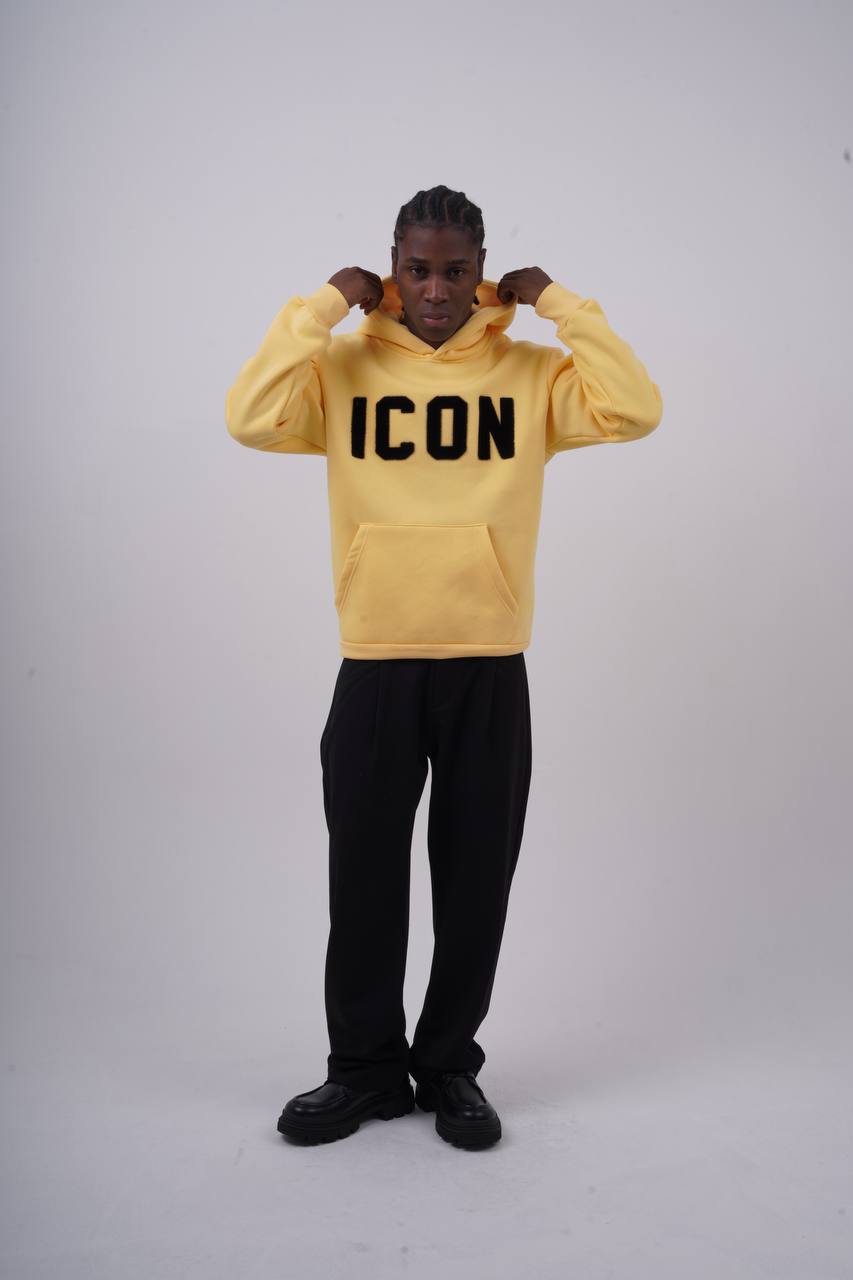Unisex "ICON" Oversize Hoodie - Heavyweight Printed Sweatshirt Withinblack