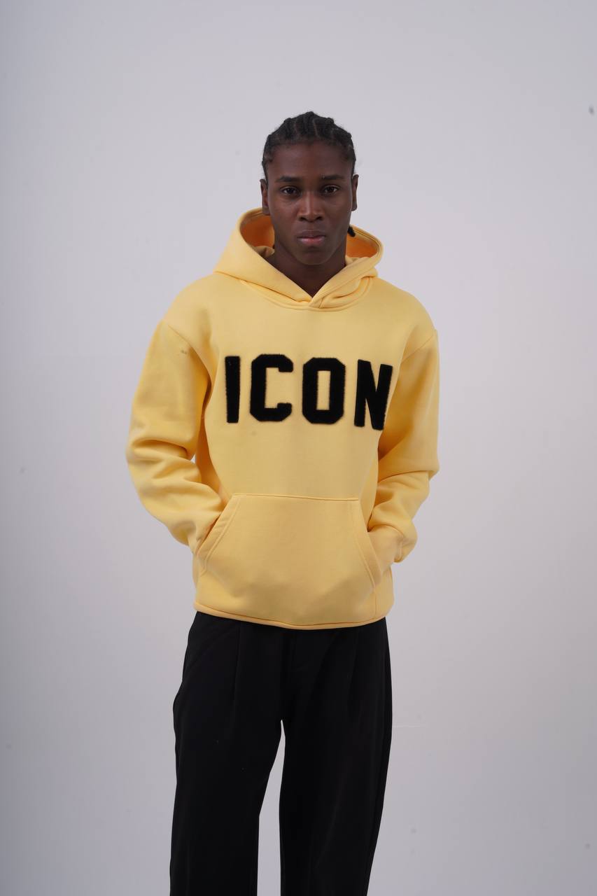 Unisex "ICON" Oversize Hoodie - Heavyweight Printed Sweatshirt Withinblack