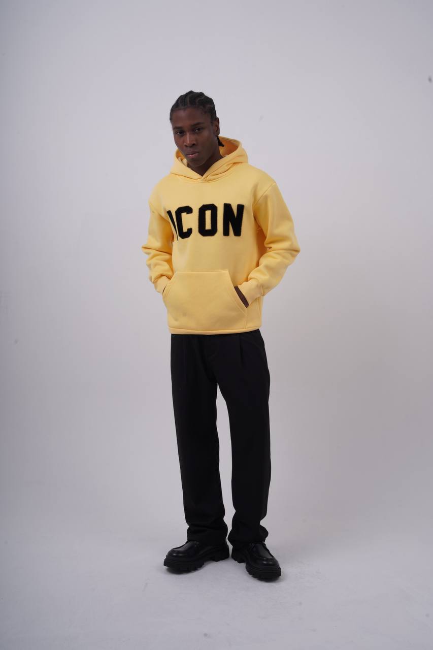 Unisex "ICON" Oversize Hoodie - Heavyweight Printed Sweatshirt Withinblack