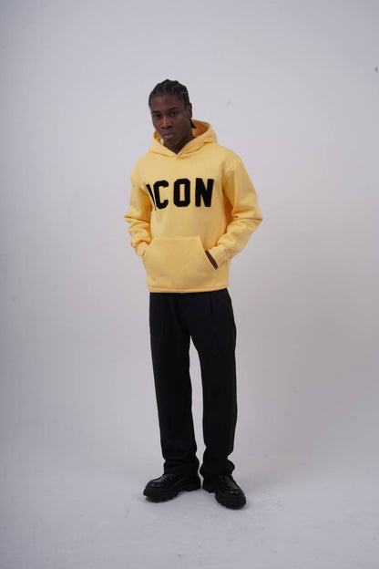 Unisex "ICON" Oversize Hoodie - Heavyweight Printed Sweatshirt Withinblack