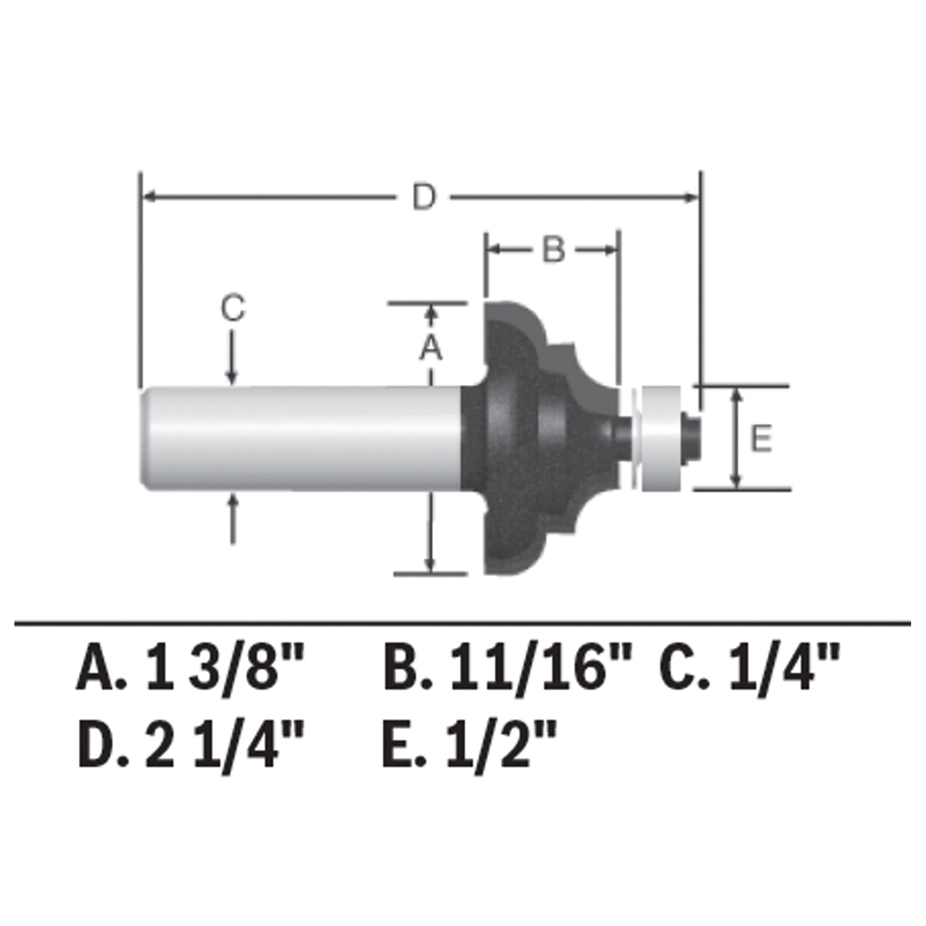 BOSCH 85604MC 1-3/8 In. x 11/16 In. Carbide-Tipped Cove and Bead Router Bit VM Hardware