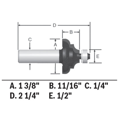BOSCH 85604MC 1-3/8 In. x 11/16 In. Carbide-Tipped Cove and Bead Router Bit VM Hardware