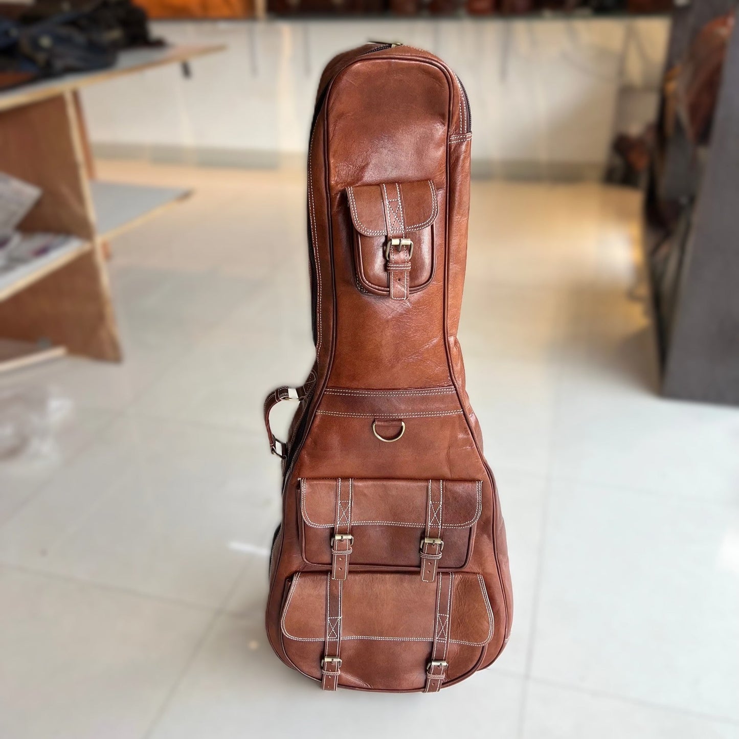 Personalized Leather Guitar Case Classy Leather Bags