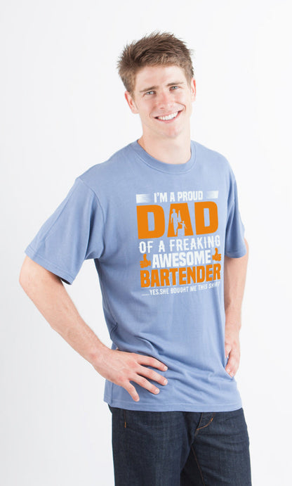 I'm a Proud Dad Men's Bamboo Viscose/Organic Cotton Short Sleeve Graphic T-Shirt Spun Bamboo