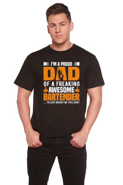 I'm a Proud Dad Men's Bamboo Viscose/Organic Cotton Short Sleeve Graphic T-Shirt Spun Bamboo