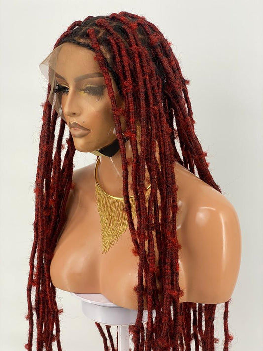 Distress Locs Wig (100% Human Hair Lace Base) Ready To Ship - Rosemary Poshglad Braided Wigs