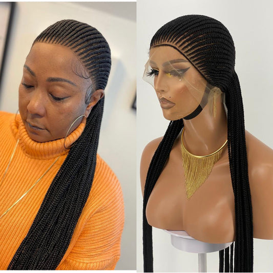Cornrow Braid Wig (Ready to Ship) - Aisha Poshglad Braided Wigs