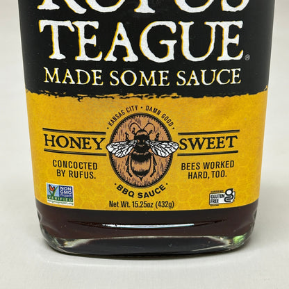RUFUS TEAGUE 6-PACK! Honey Sweet BBQ Sauce 15.25 oz Gluten Free Non GMO Exp 06/25 (New) PayWut