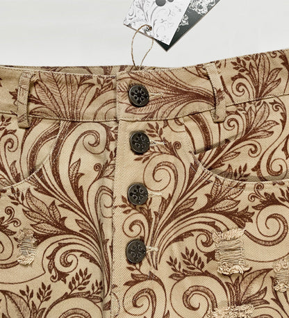 TAN FLORAL SCAV DENIM Jakischrist