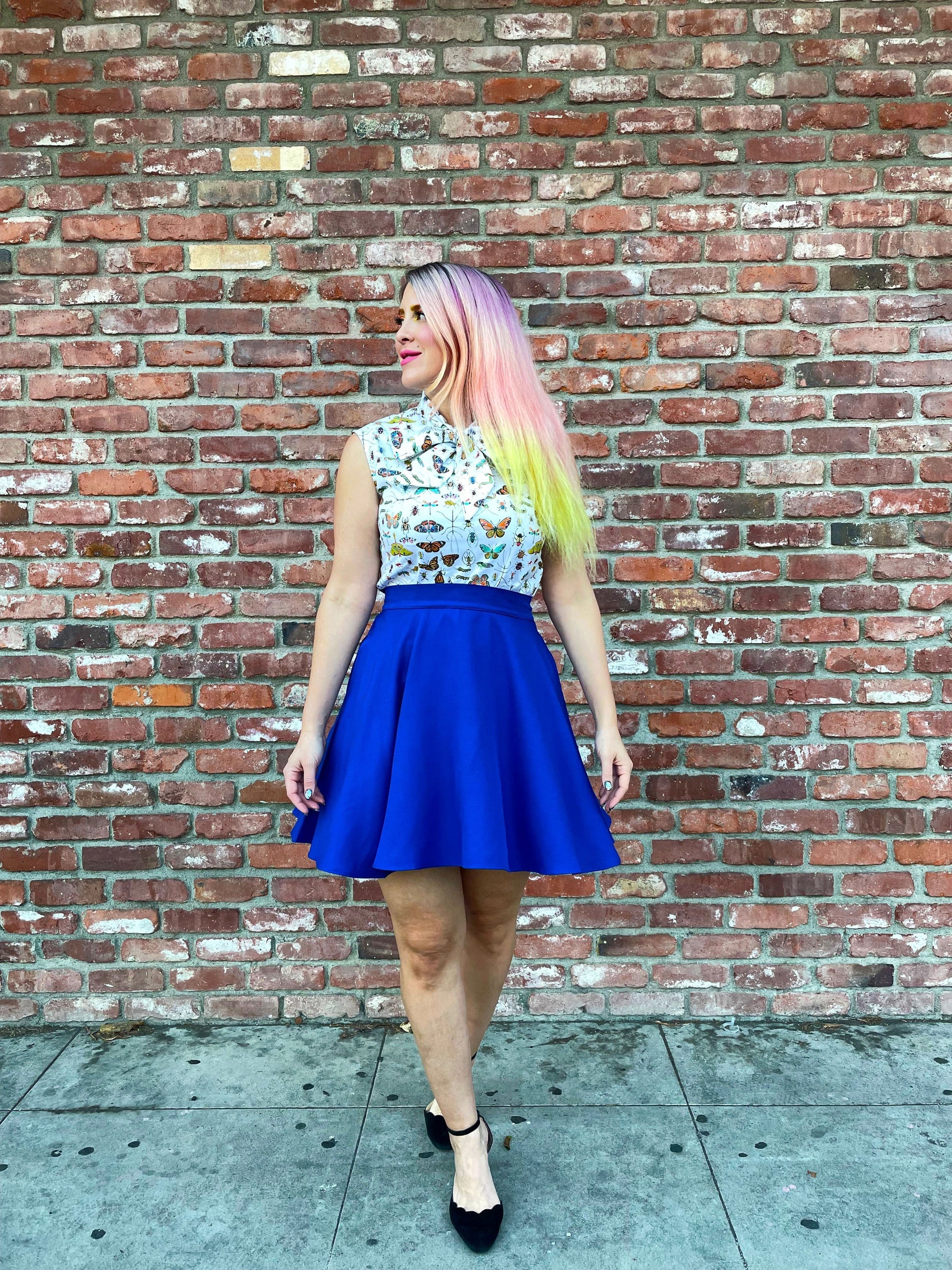 Royal Blue Skater Skirt Retrolicious
