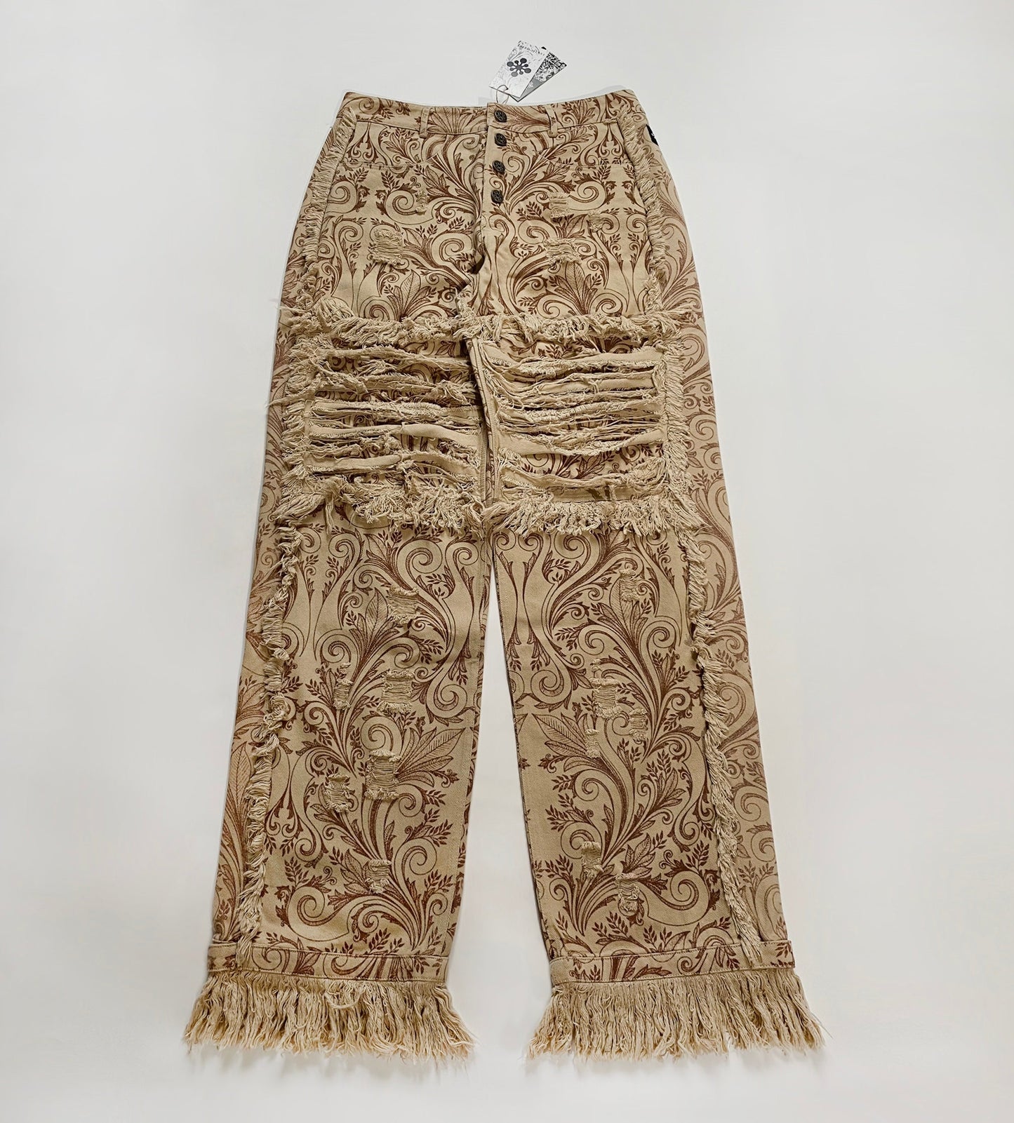 TAN FLORAL SCAV DENIM Jakischrist