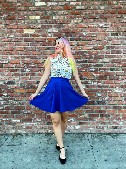 Royal Blue Skater Skirt Retrolicious