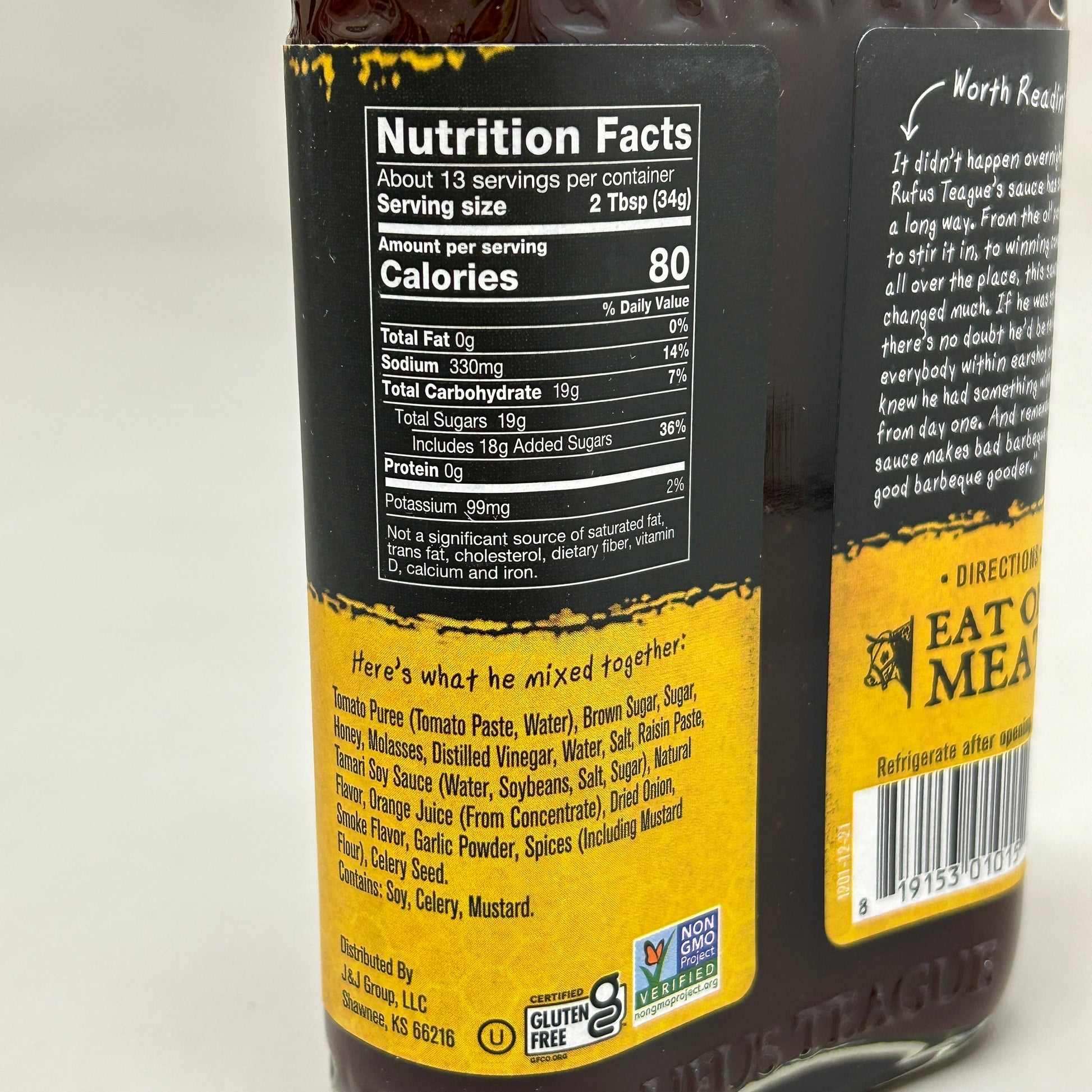 RUFUS TEAGUE 6-PACK! Honey Sweet BBQ Sauce 15.25 oz Gluten Free Non GMO Exp 06/25 (New) PayWut