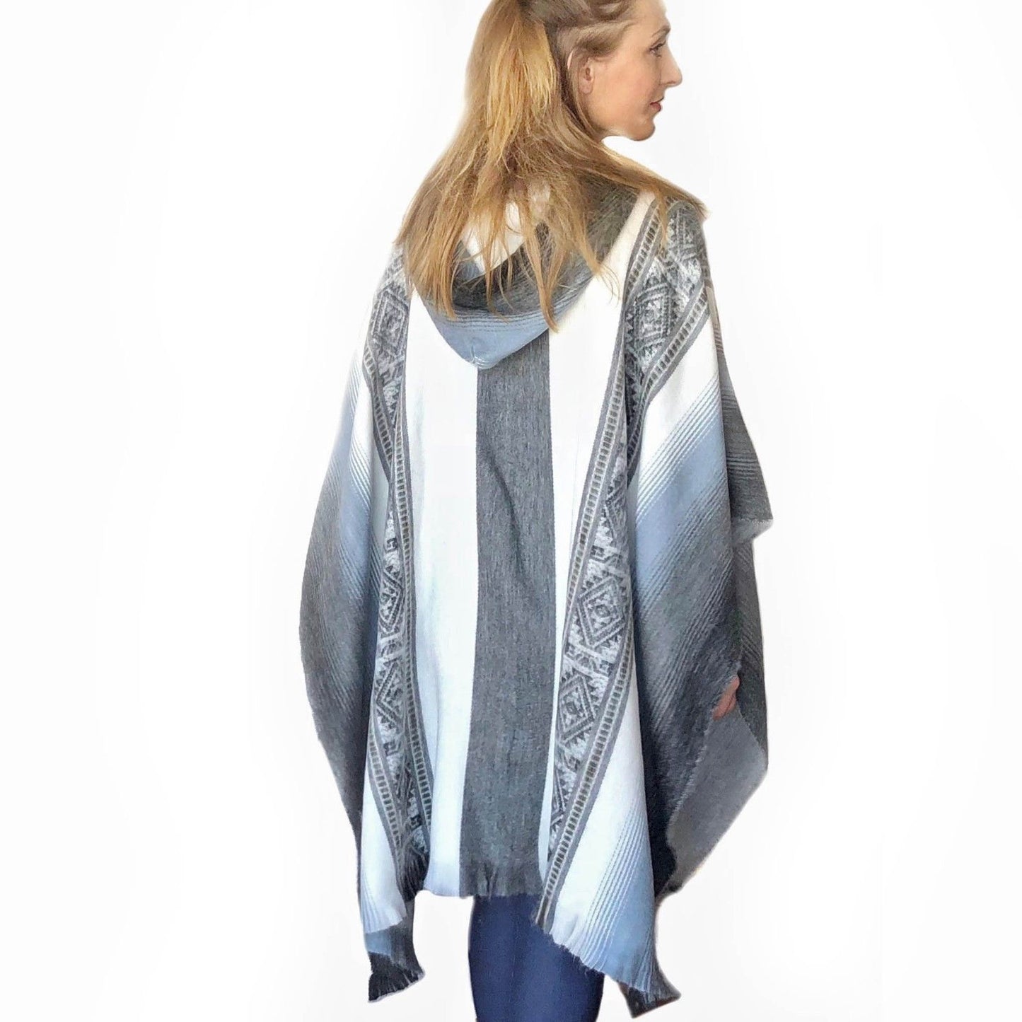 Incan Grays Alpaca Poncho Purely Alpaca