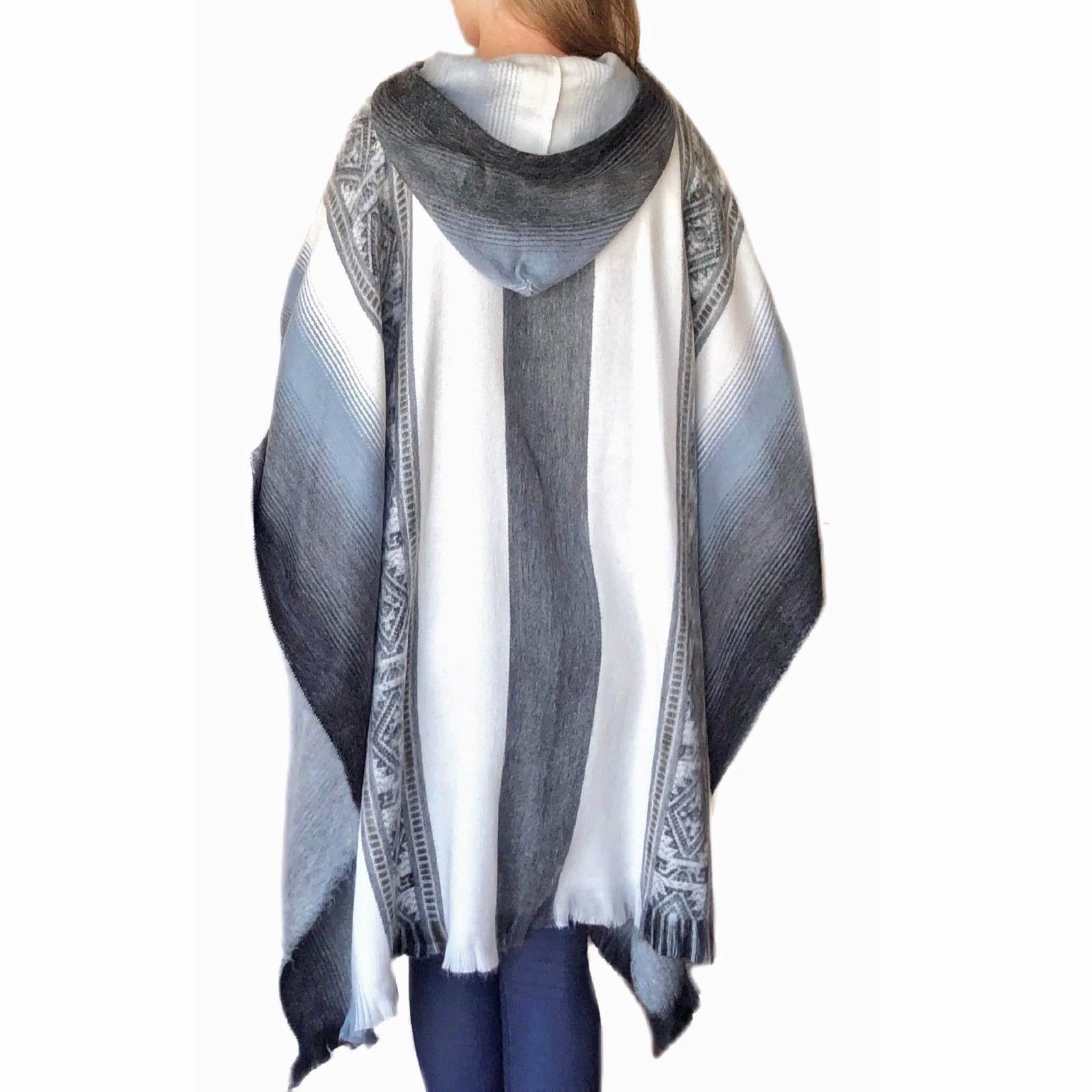 Incan Grays Alpaca Poncho Purely Alpaca