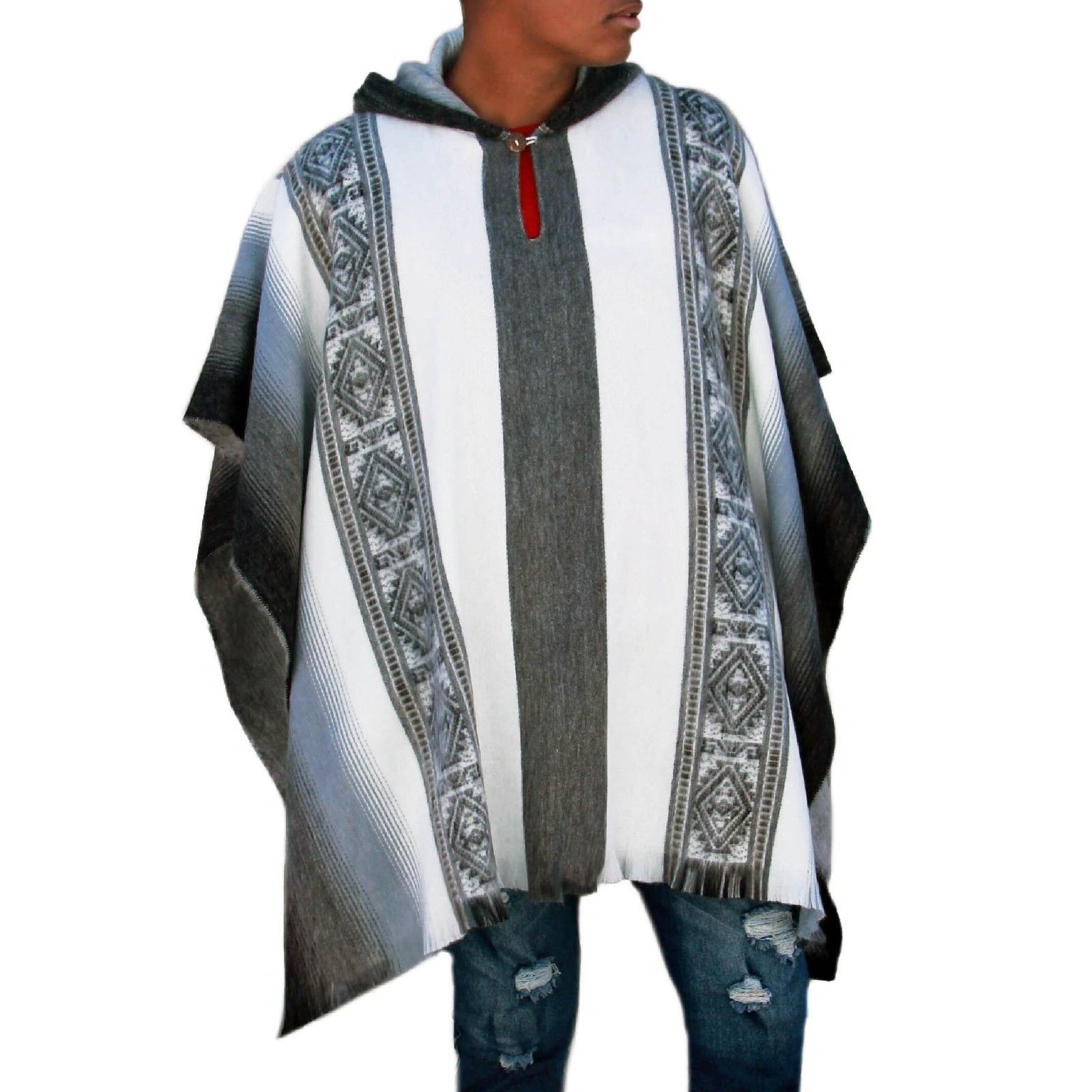 Incan Grays Alpaca Poncho Purely Alpaca
